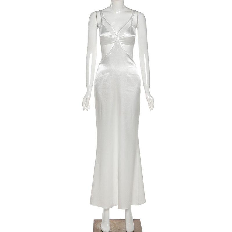 White Satin Maxi Dresses
