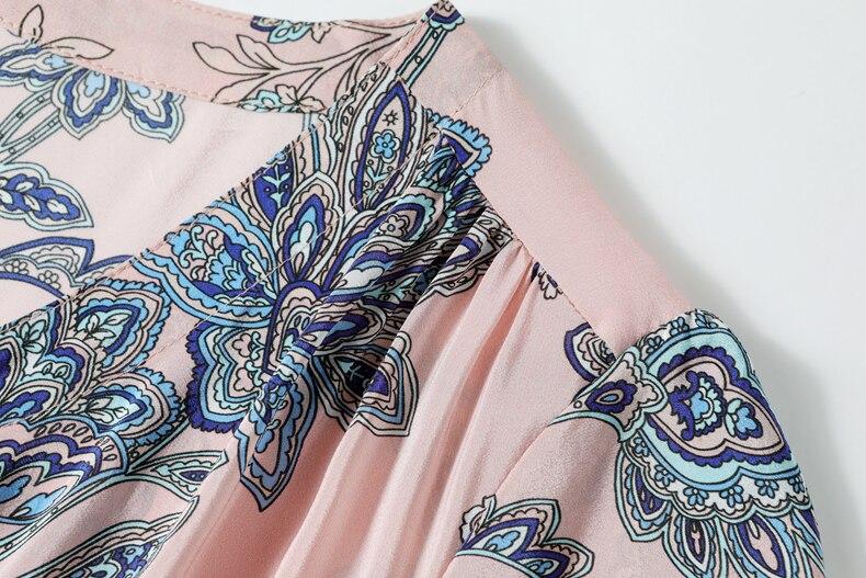 V Neck Short Sleeves Printed Ruched Fashion Summer Dress