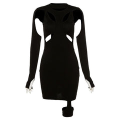 Sexy Curve Cut Out Long Sleeve Bodycon Dress