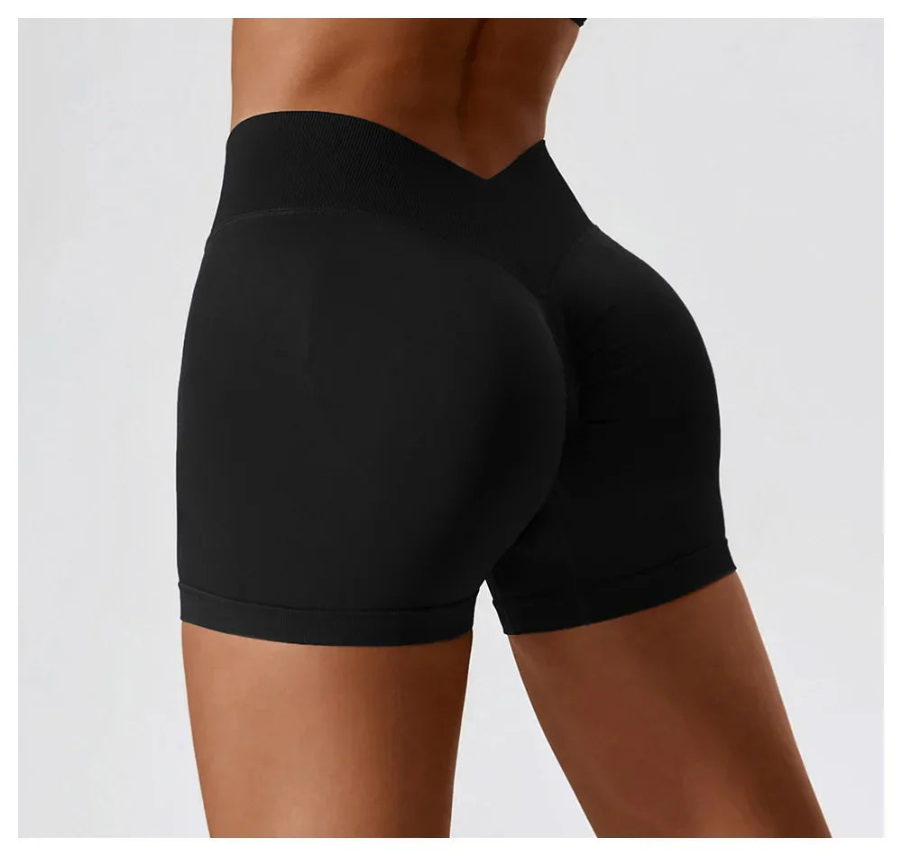 Yoga Clothes Running V Back Scrunch High Waist Buttock Lift Sports Short