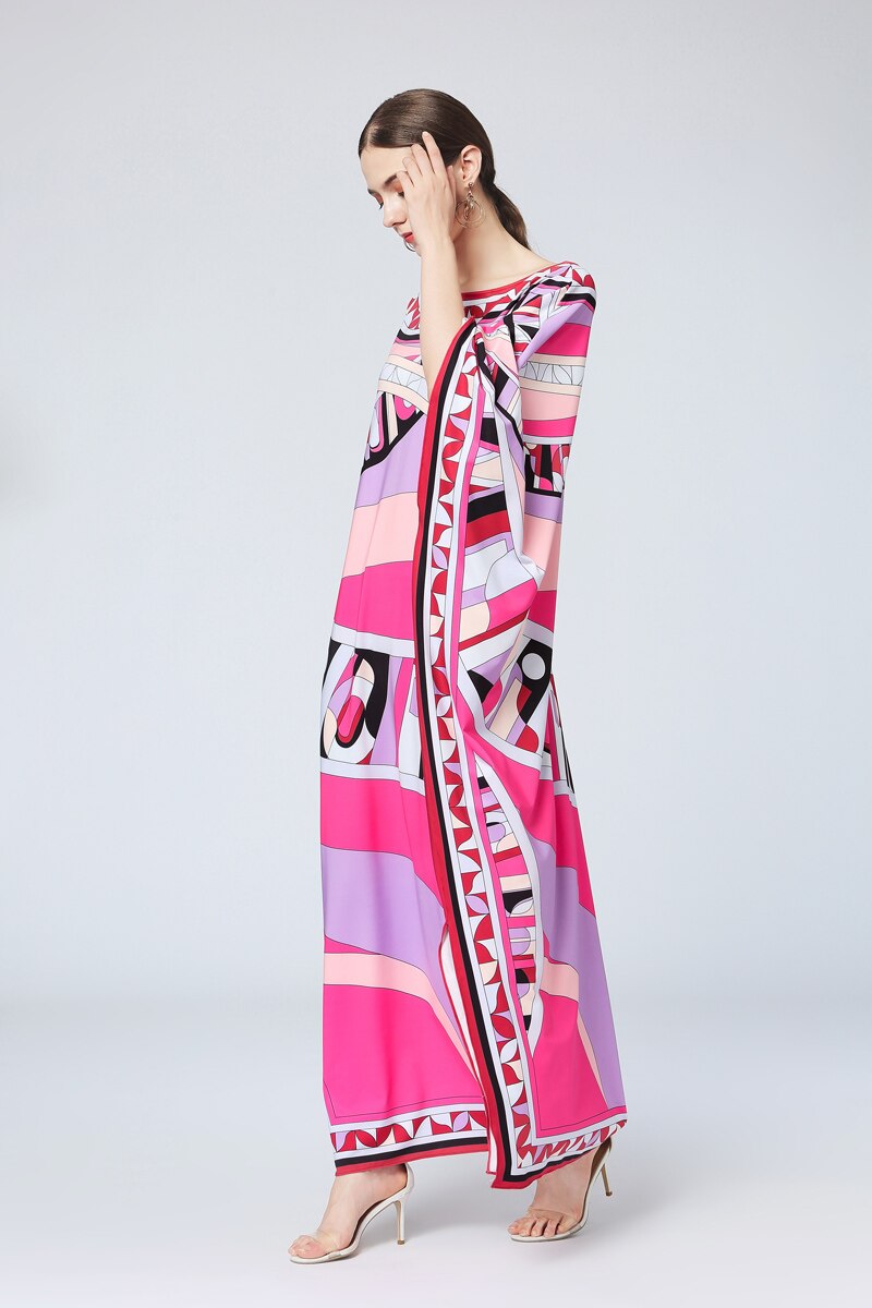 Multicolor Printed Elegant High Street Maxi Dresses