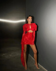 Lace Bodycon Mini Christmas Party Dress