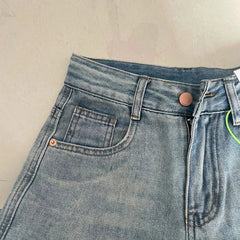 High Street Pink Label Jeans Small Pear Casual Wide Leg High Waist Straight Jeans