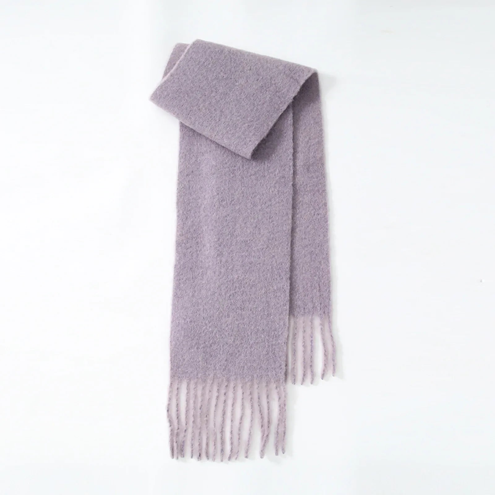 80% Wool Blend Solid Color Tassel Scarf for - Autumn Winter Collection