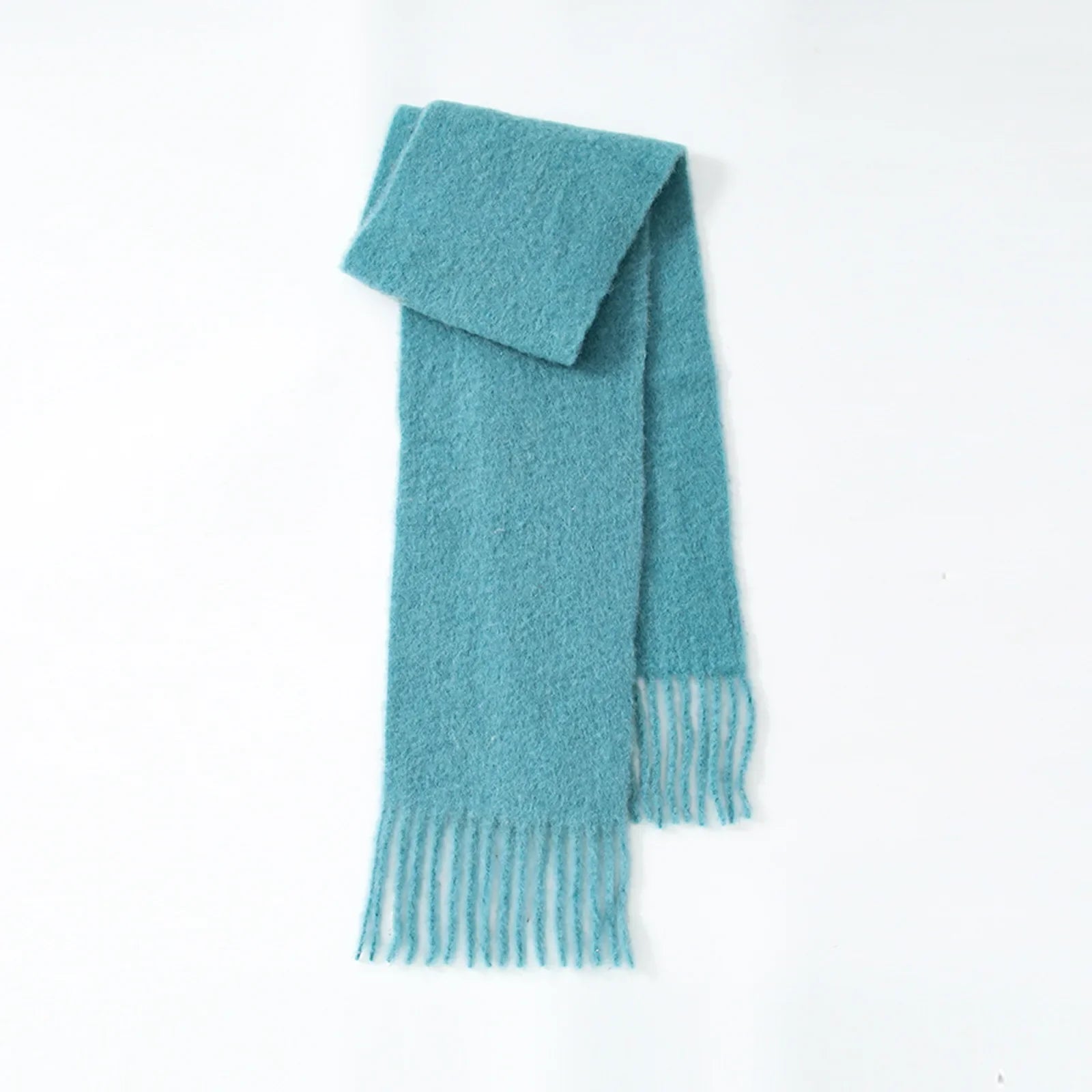 80% Wool Blend Solid Color Tassel Scarf for - Autumn Winter Collection