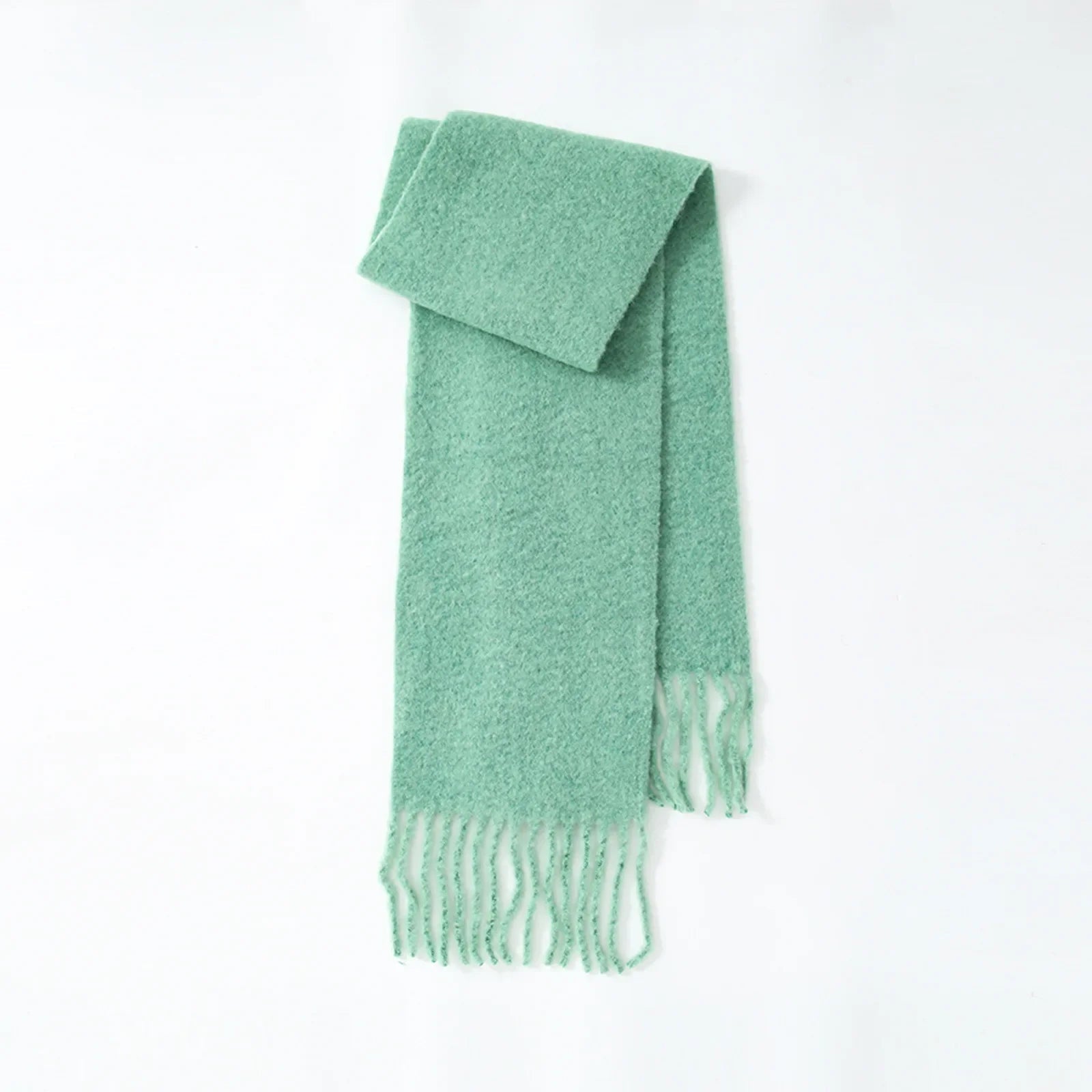 80% Wool Blend Solid Color Tassel Scarf for - Autumn Winter Collection