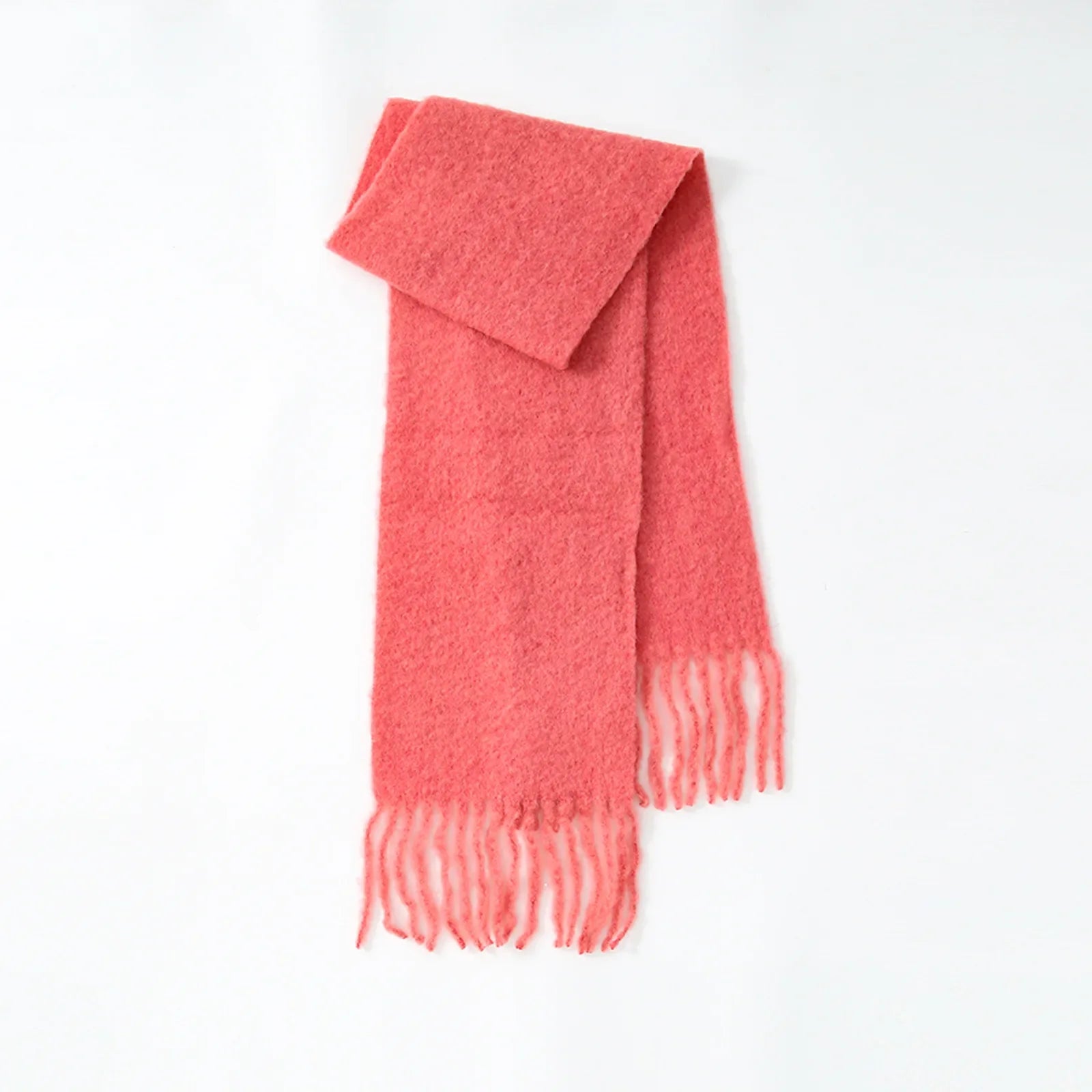 80% Wool Blend Solid Color Tassel Scarf for - Autumn Winter Collection