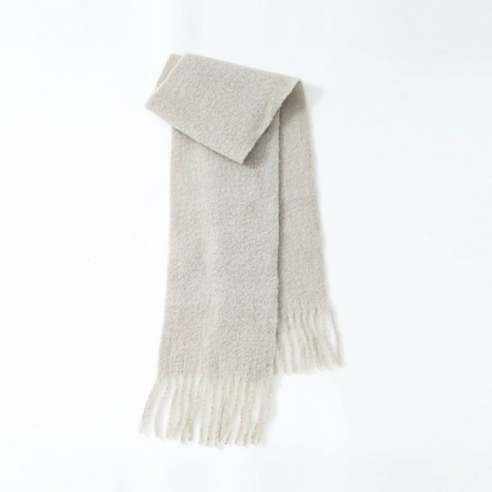 80% Wool Blend Solid Color Tassel Scarf for - Autumn Winter Collection