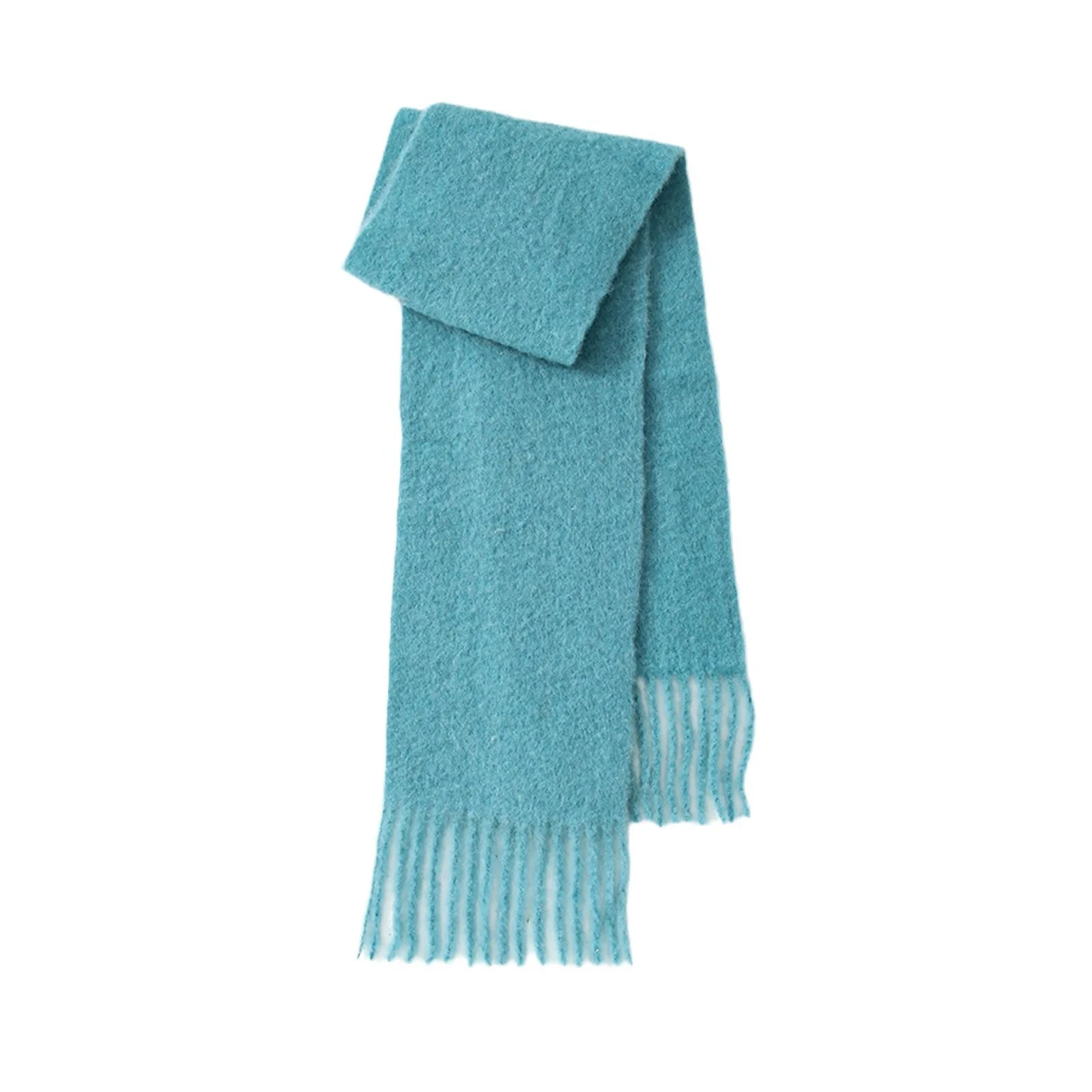 80% Wool Blend Solid Color Tassel Scarf for - Autumn Winter Collection