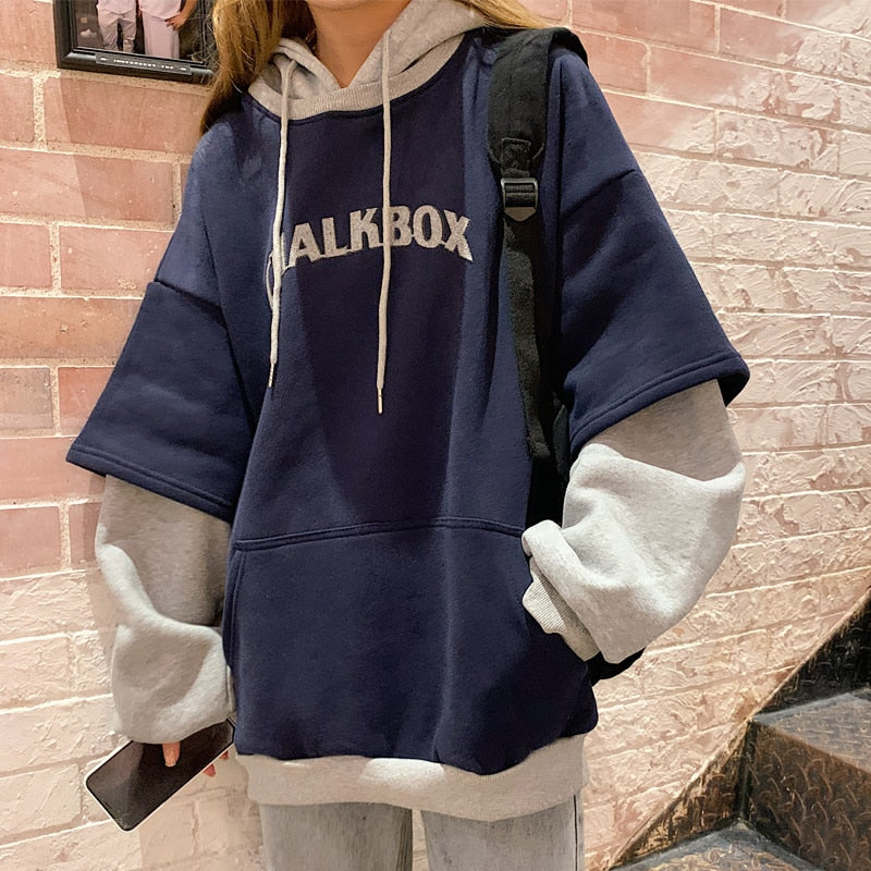 Aesthetic Korean BF Ulzzang Embroidery Hoodie