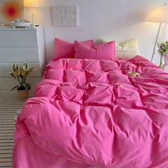 Hot Pink Cotton Bedding Set