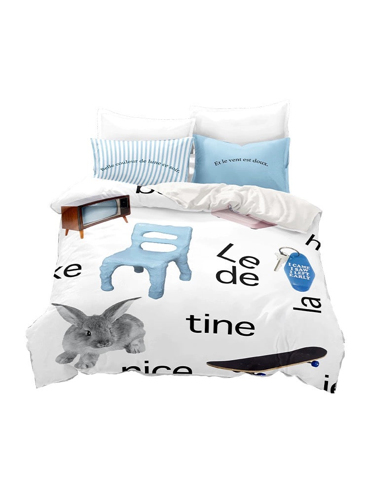 Blue Rabbit Bedding Set