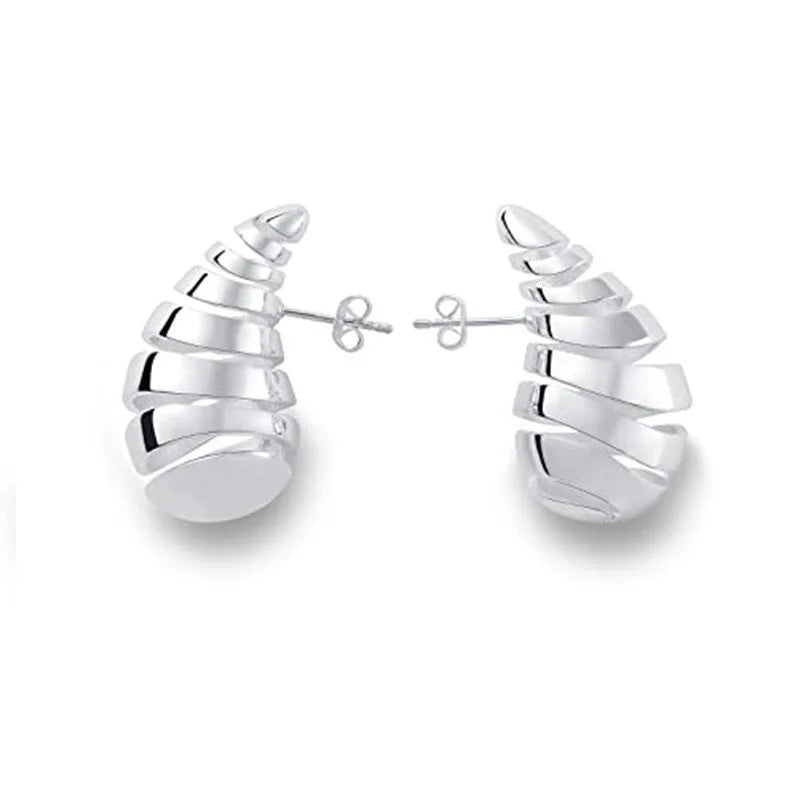 Ingemark Gold Chunky Water Drop Dome Trendy Punk Glossy Tear AccessOries Earring