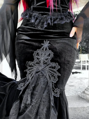 Mall Goth High Waist Ruffle Fishtail Half Slim Fold Elastic Wrapped Hip Sweet Skirt
