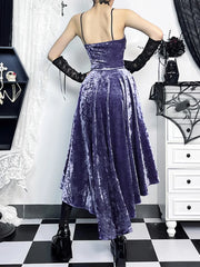Steampunk High Low Vintage Floral Lace Spaghetti Strap Lolita Lace Up Corset Dress
