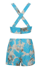 JACQUARD TWO PIECE SET IN BLUE