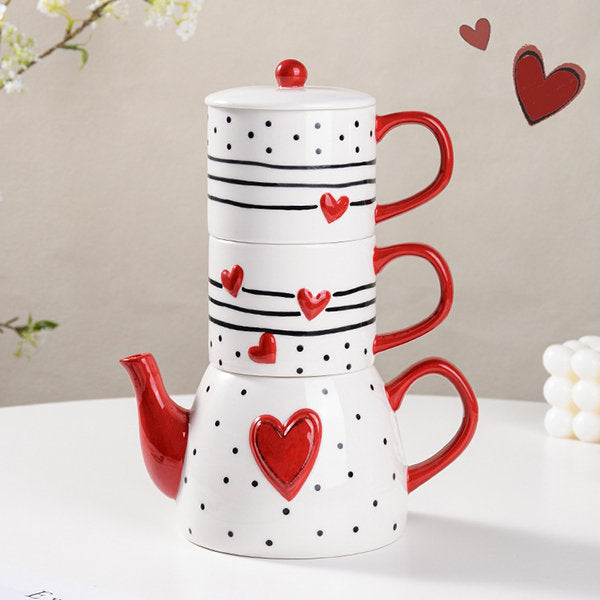 Heart-themed Teapot Set – Redcit