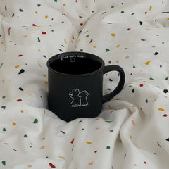 Korean Style Puppy Black White Mug