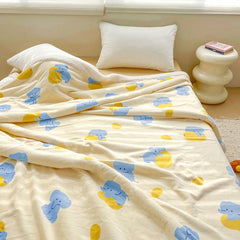 Cartoon Elephant Mango Printed Plush Blanket