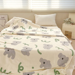 Cartoon Koala Printed Plush Blanket