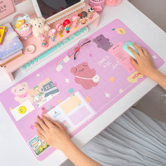 Kawaii Bear Flowers Strawberry Desk Pad