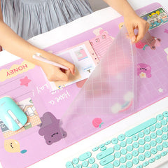 Kawaii Bear Flowers Strawberry Desk Pad