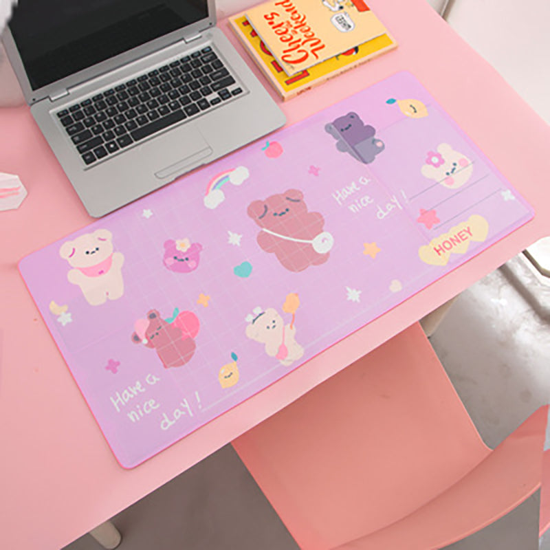 Kawaii Bear Flowers Strawberry Desk Pad