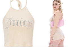 Woman Slim Crop Top Letter Sleeveless Short Tank Tops Y2k