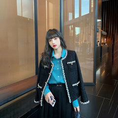 White Tweed Basic Coat