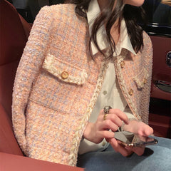 White Tweed Basic Coat