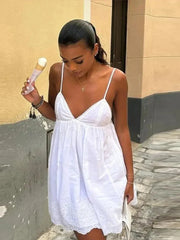 Lace Up Sling Sleeveless V Neck High Waist Backless Maxi Dress