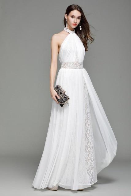 WomenRunway Designer Dresses Halter Sleeveless Embroidery Lace Open Back Fashion Long Party Prom Maxi Dresses