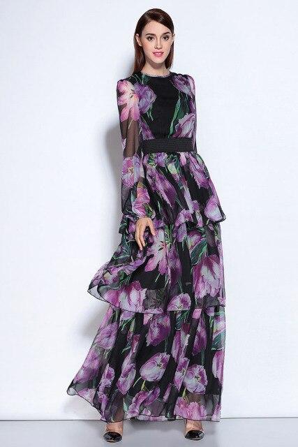 Runway O Neck Long Sleeves Dresses