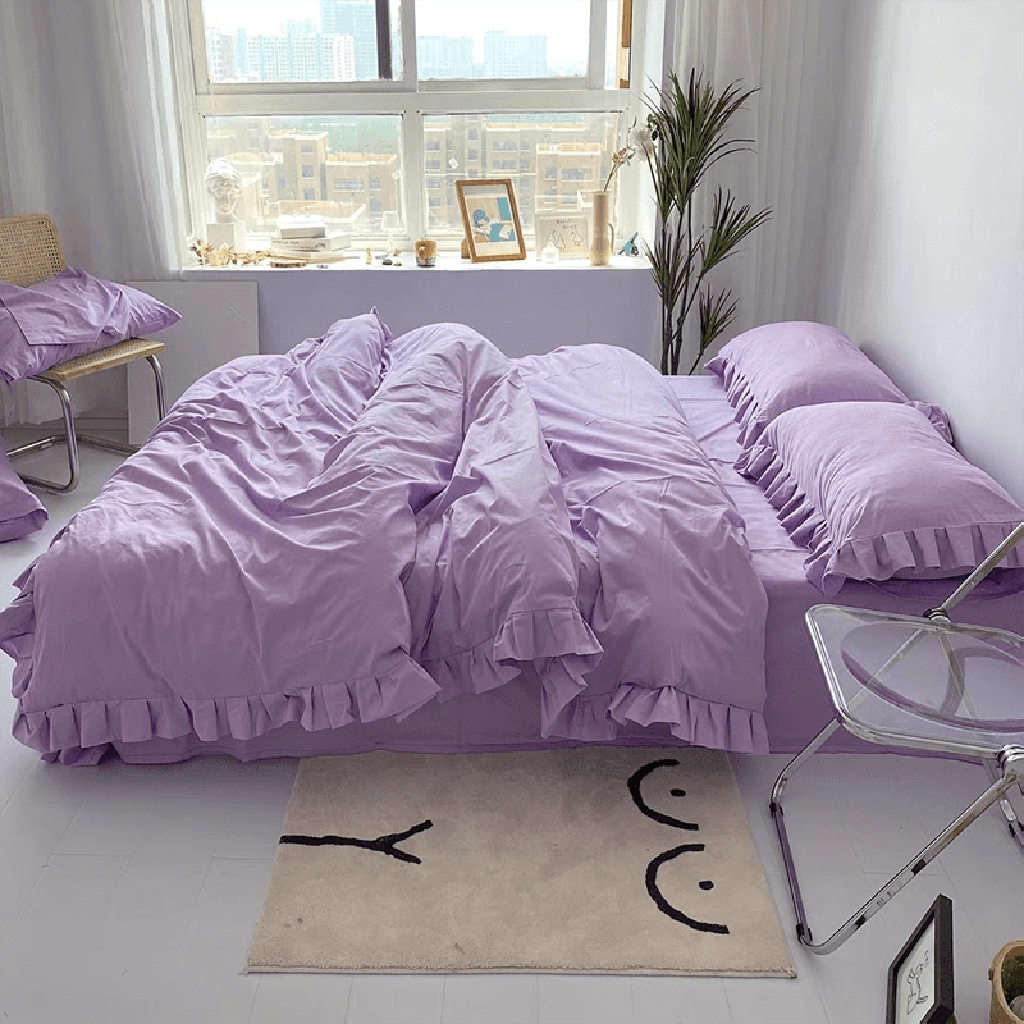 Lavender Bedding Set with Ruffle