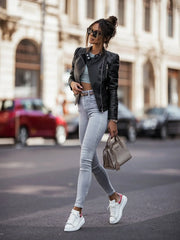 Leather Jackets Autumn Winter New Slim Casual Street Trend Tops Clothing Coat