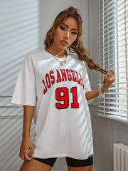 Breathable Casual Printed Street Loose Short Sleeve WomenY2k Top T-shirt