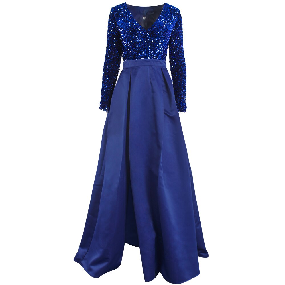 Lush Black Sequin Patchwork Maxi Prom Dress