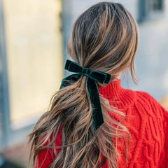 Velvet Bow Hair Clips - Christmas Hair Accessory for Women