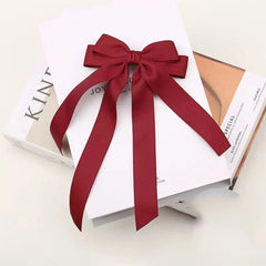 Black and White Bow Top Clip Christmas Hair Accessory