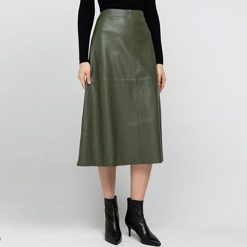 Casual High Waist A-line PU Leather Skirts