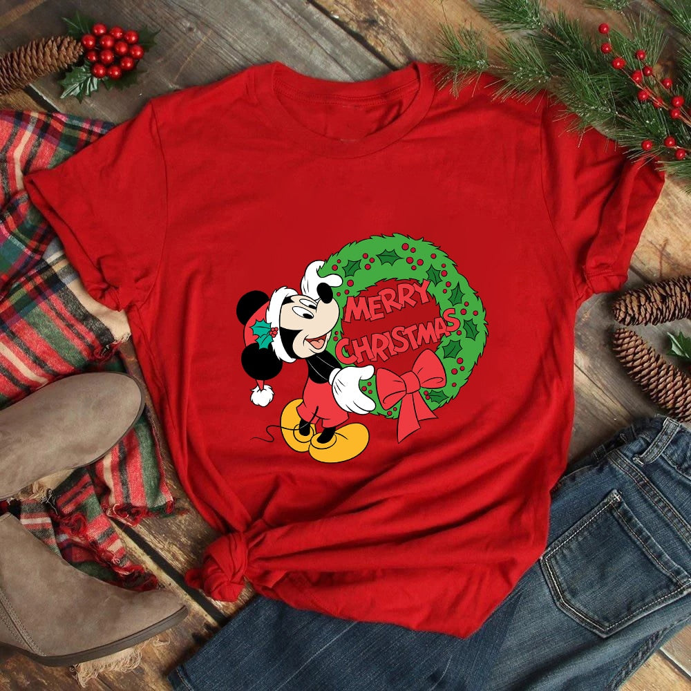 Mickey Freinds Christmas Party Printed T-shirts