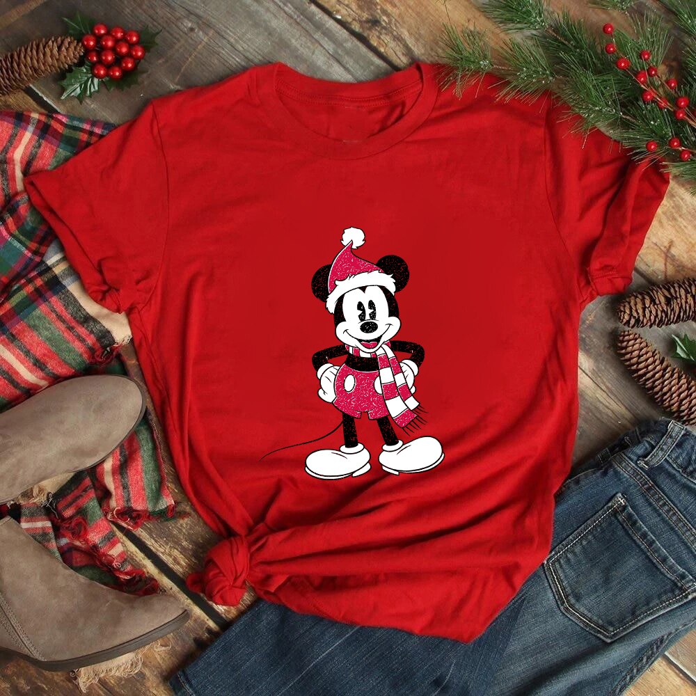 Mickey Freinds Christmas Party Printed T-shirts