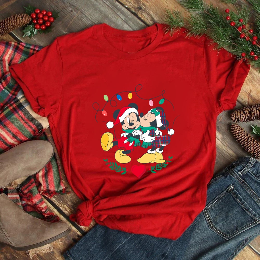 Mickey Freinds Christmas Party Printed T-shirts