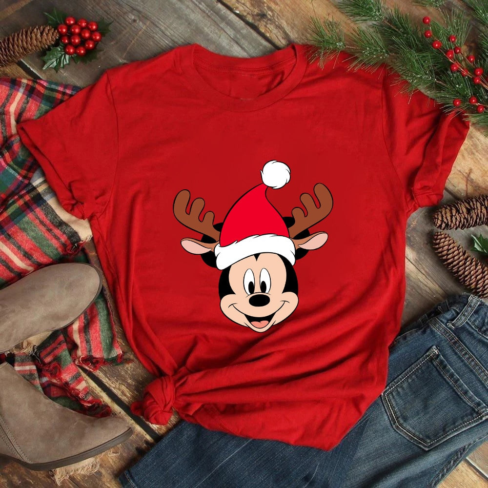 Mickey Freinds Christmas Party Printed T-shirts