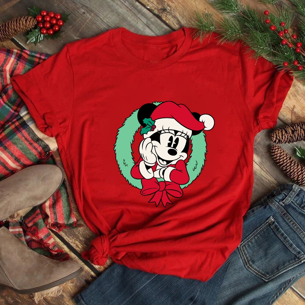 Mickey Freinds Christmas Party Printed T-shirts