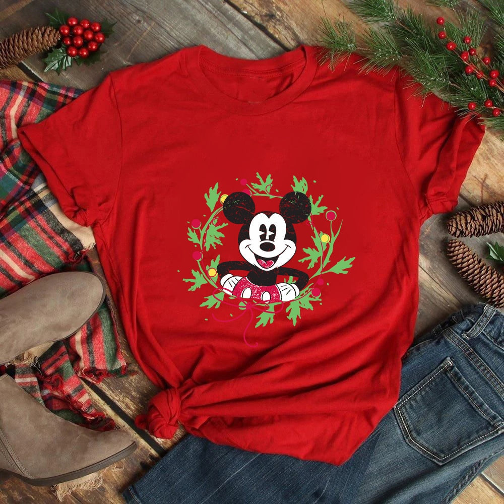 Mickey Freinds Christmas Party Printed T-shirts