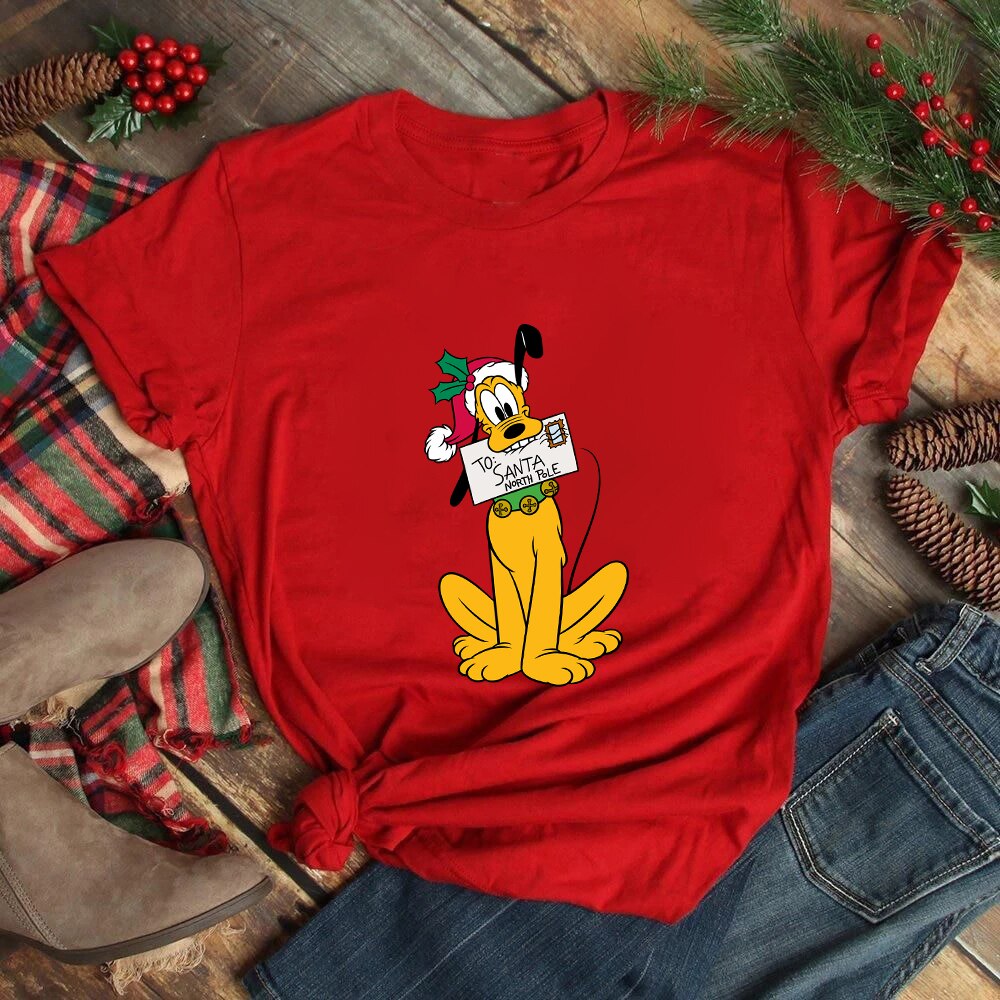 Mickey Freinds Christmas Party Printed T-shirts