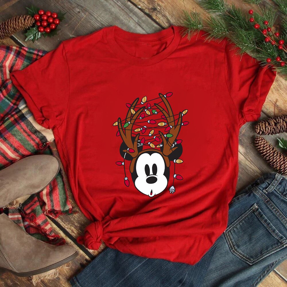 Mickey Freinds Christmas Party Printed T-shirts