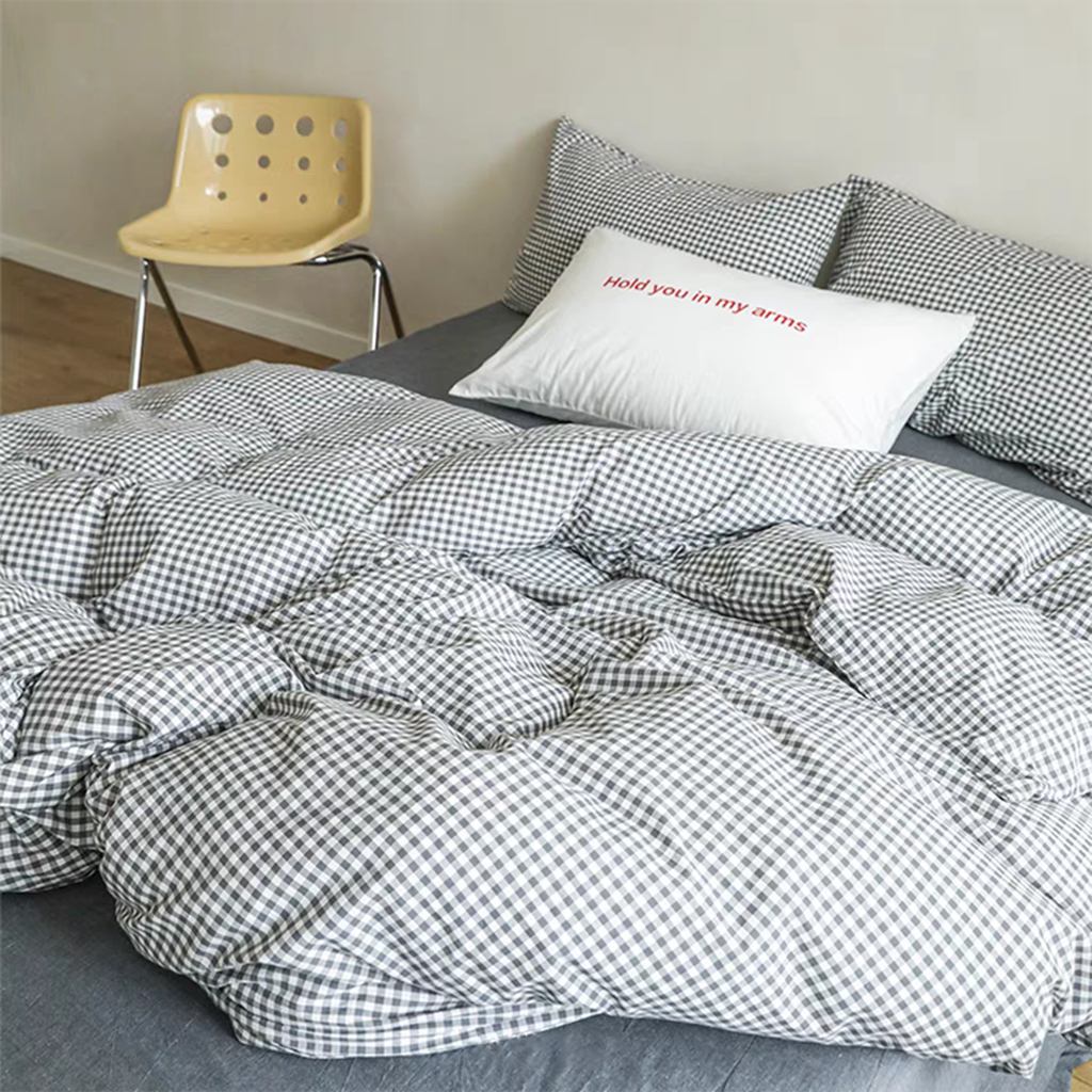 Mini Black Gingham Bedding Set