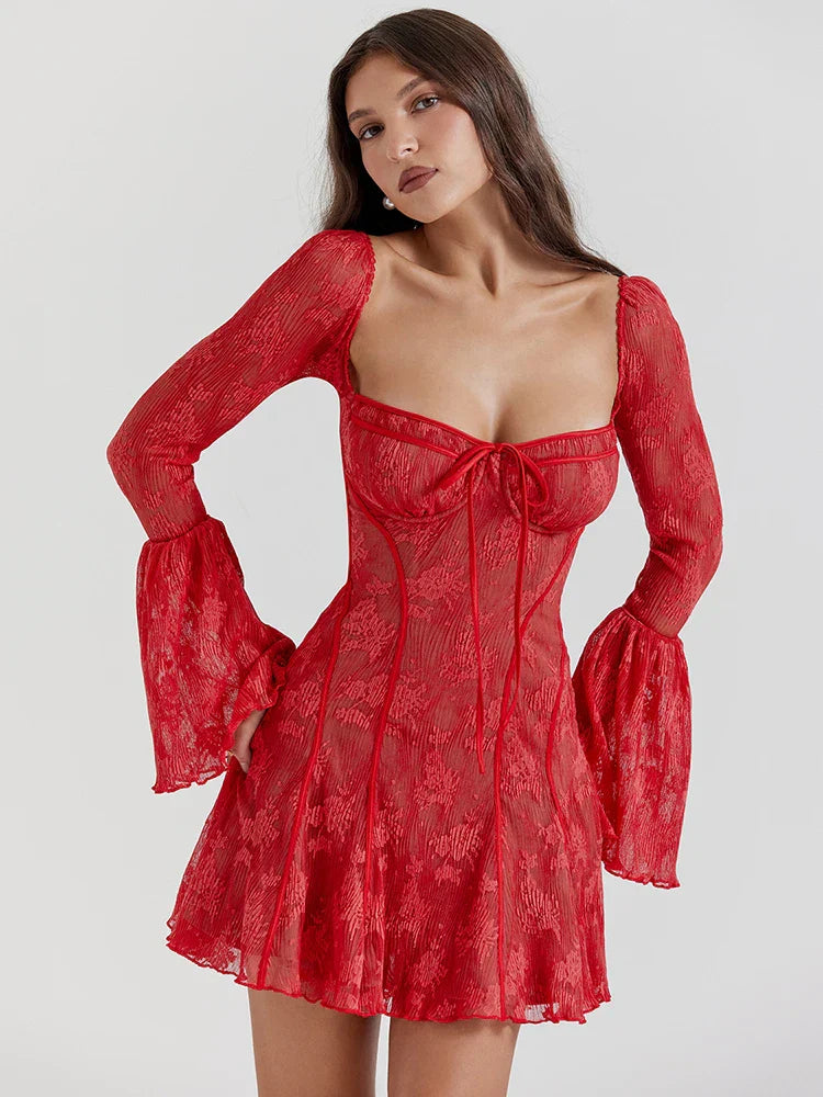 Square Collar A-line Pleated Club Party Floral Dress